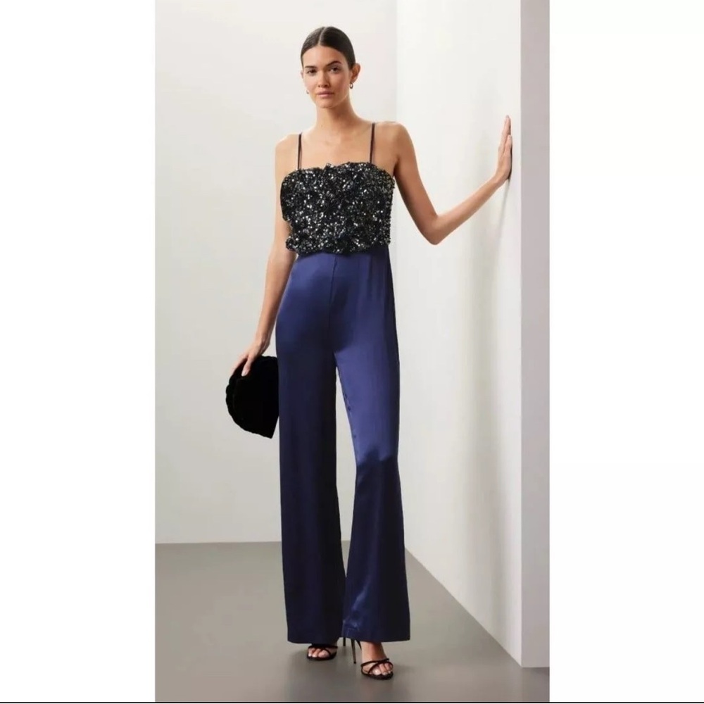 Badgley Mischka Rose Sequin Jumpsuit